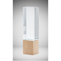 1290B:Crystal/Timber Rectangular Prism-Light Timber