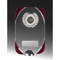 Clear-Red Glass with Trim