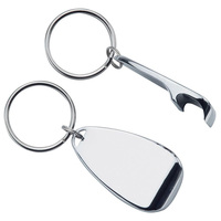 E177: Metal /  nickel bottle opener keyring 