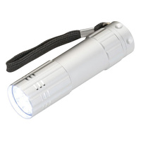 E2006: Compact alluminium torch with batteries in box 