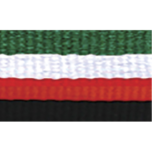 1065GN-WH-R-BK: Green / White / Red / Black Ribbon