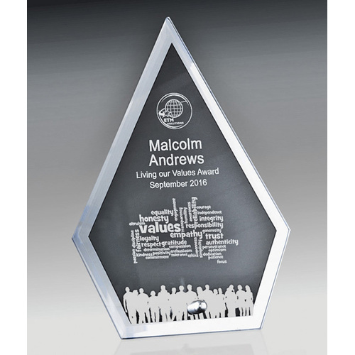 1256-1ARROW: Mirror Edged Clear Glass-Arrow