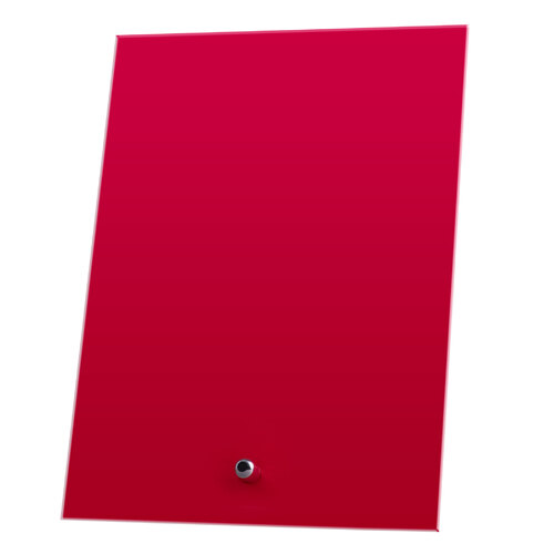 1268-1R: Laser Glass Rectangle Red